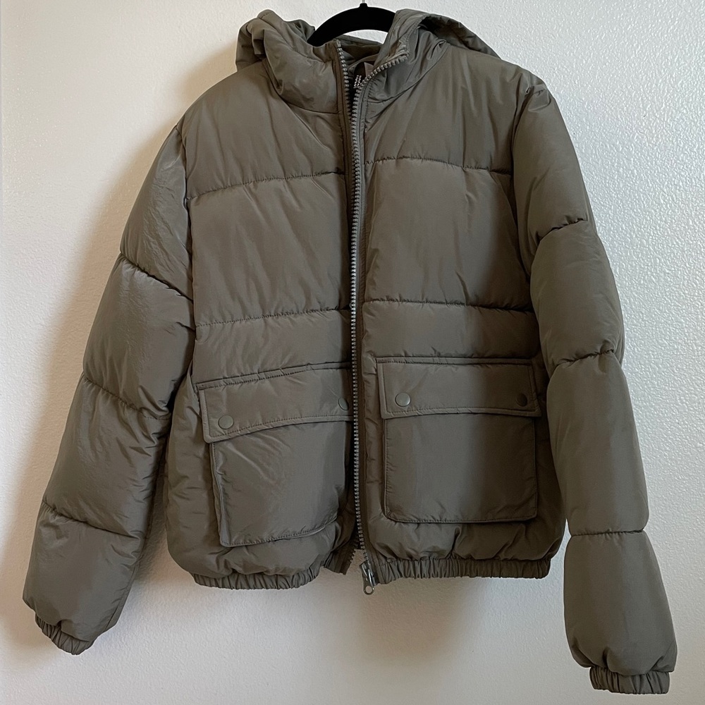 Like New Puffer Bomber Hooded Jacket Sz Sm